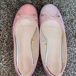 Pink sparkle flats